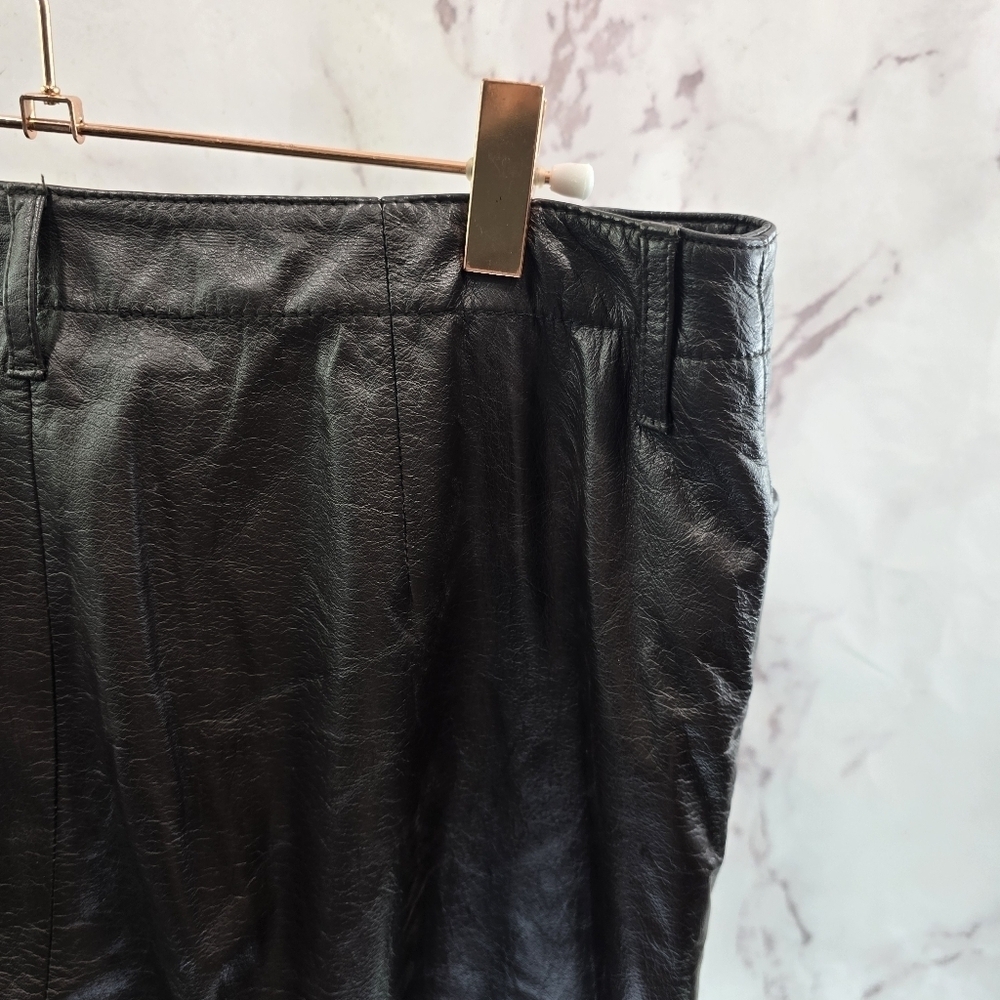 LRL Ralph Lauren Pants Womens 12x30 Chocolate Brown Leather High Rise Straight - Picture 10 of 11